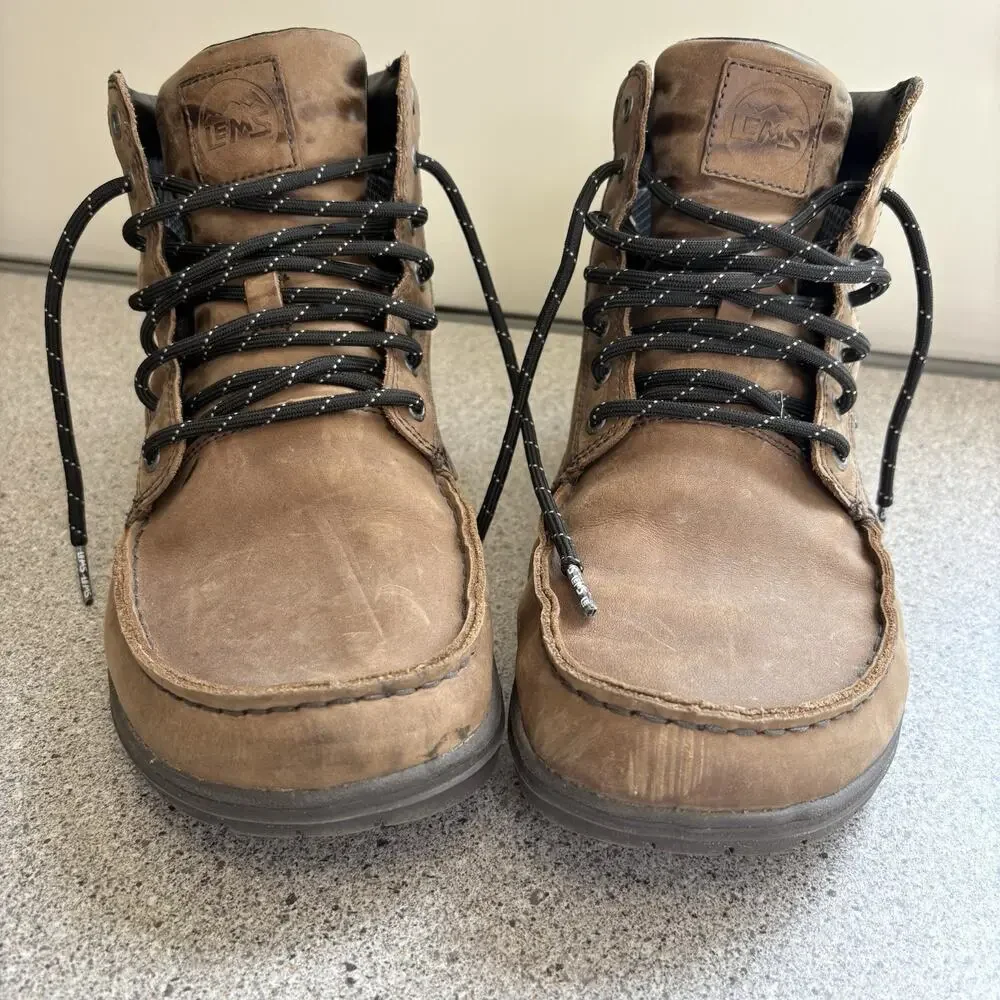 Lems Boulder Waterproof Weathered Umber Leather Boot Brown Mens Size 11.5
